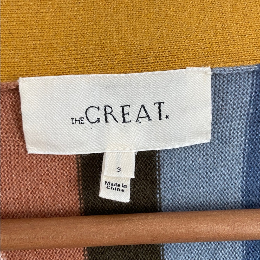 The GREAT. The Boxy Varsity Striped Cardigan Sweater Large - Picture 5 of 10